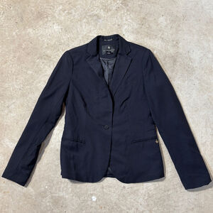 Maison Scotch Blazer Women’s Size 2 Black Pinstripe Lapel Collar Button Closure